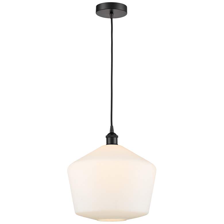 Image 1 Cindyrella 12" Matte Black Mini Pendant w/ Cased Matte White Shade