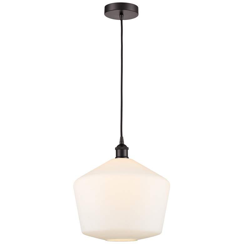 Image 1 Cindyrella 12" Oil Rubbed Bronze Mini Pendant w/ Cased Matte White Sha