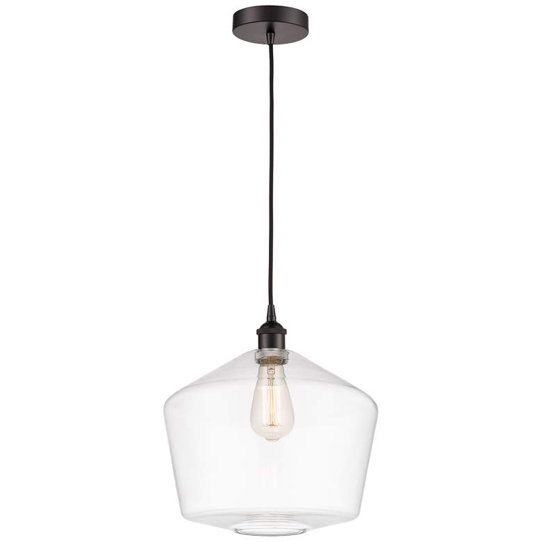 Image 1 Cindyrella 12" Oil Rubbed Bronze Mini Pendant w/ Clear Shade