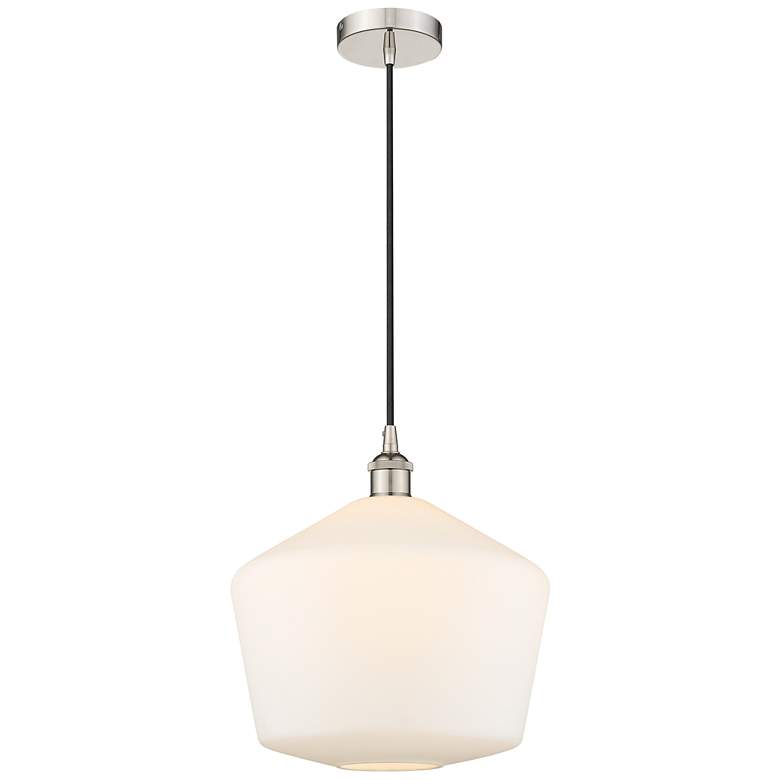 Image 1 Cindyrella 12" Polished Nickel Mini Pendant w/ Cased Matte White Shade