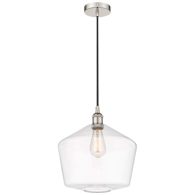 Image 1 Cindyrella 12" Polished Nickel Mini Pendant w/ Clear Shade