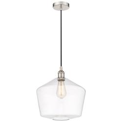 Cindyrella 12" Polished Nickel Mini Pendant w/ Clear Shade