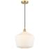 Cindyrella 12" Satin Gold Mini Pendant w/ Cased Matte White Shade
