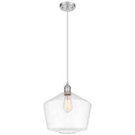 Cindyrella 12"W Brushed Nickel Mini Pendant w/ Clear Shade Cindyrella 12"W Brushed Nickel Mini Pendant w/ Clear Shade