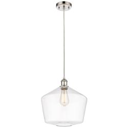 Cindyrella 12"W Polished Nickel Mini Pendant w/ Clear Glass