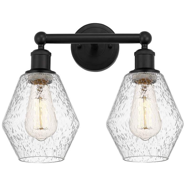 Image 1 Cindyrella 15" 2-Light Matte Black Bath Light w/ Seedy Shade