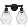 Cindyrella 15" 2-Light Matte Black Bath Light w/ Seedy Shade