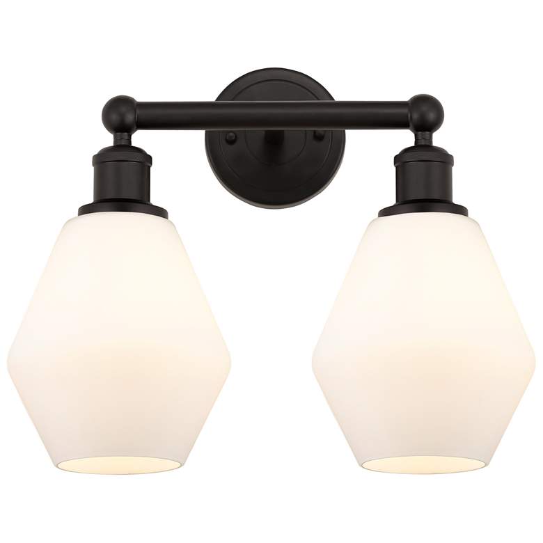 Image 1 Cindyrella 15" 2-Light Oil Rubbed Bronze Bath Light w/ Cased White Sha