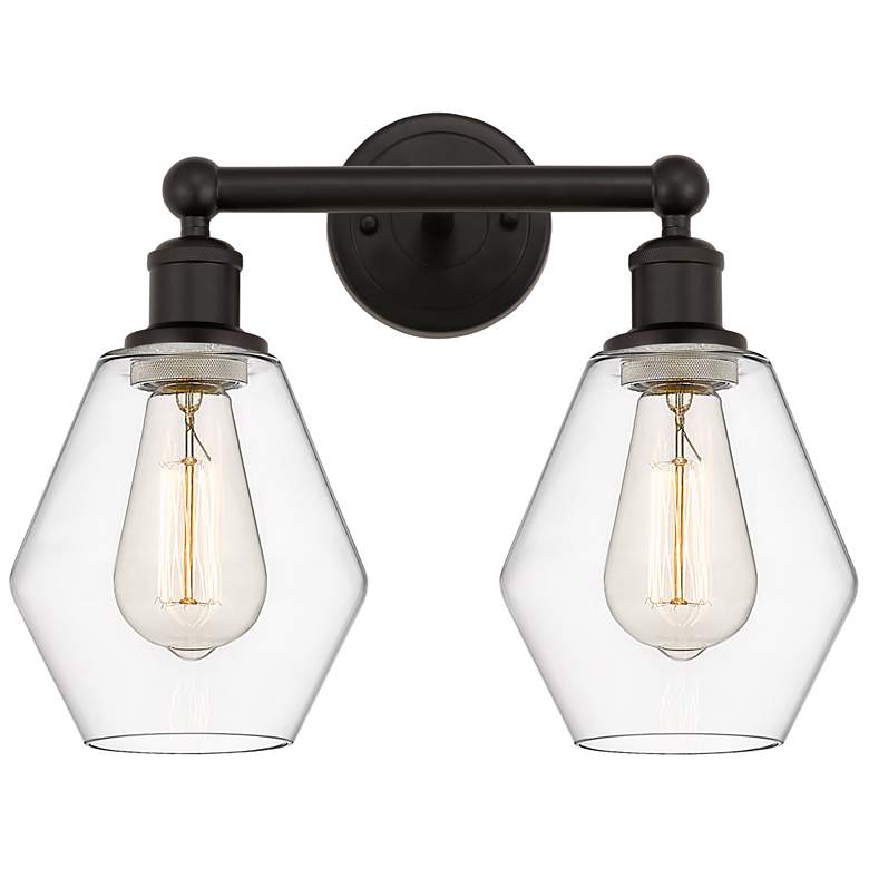 Image 1 Cindyrella 15" 2-Light Oil Rubbed Bronze Bath Light w/ Clear Shade