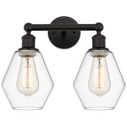 Cindyrella 15" 2-Light Oil Rubbed Bronze Bath Light w/ Clear Shade