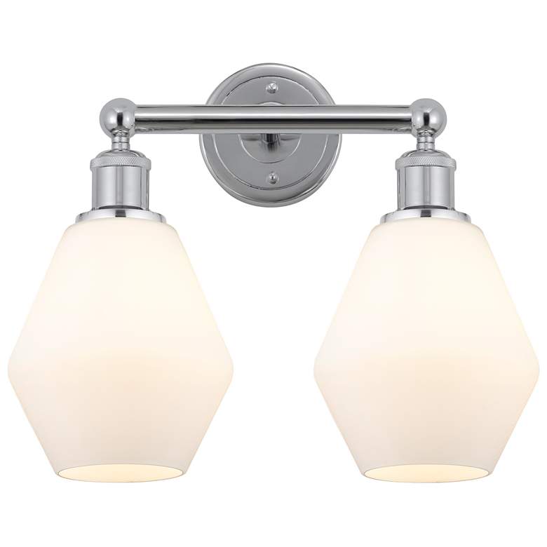 Image 1 Cindyrella 15" 2-Light Polished Chrome Bath Light w/ Cased White Shade