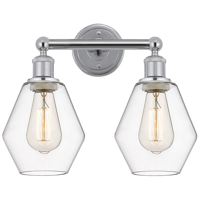 Image 1 Cindyrella 15" 2-Light Polished Chrome Bath Light w/ Clear Shade
