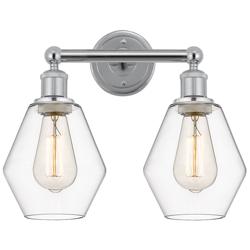 Cindyrella 15" 2-Light Polished Chrome Bath Light w/ Clear Shade
