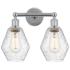 Cindyrella 15" 2-Light Polished Chrome Bath Light w/ Seedy Shade