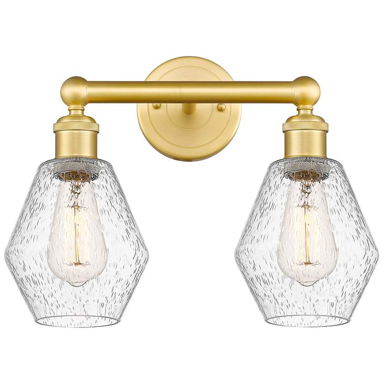 Image 1 Cindyrella 15" Wide 2 Light Satin Gold Bath Vanity Light With Seedy Sh