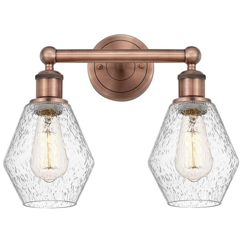 Image 1 Cindyrella 15"W 2 Light Antique Copper Bath Vanity Light With Seedy Sh
