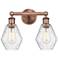 Cindyrella 15"W 2 Light Antique Copper Bath Vanity Light With Seedy Sh