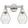 Cindyrella 15"W 2 Light Polished Nickel Bath Vanity Light With Seedy S