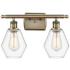 Cindyrella 16" Wide 2 Light Antique Brass Bath Vanity Light w/ Clear S