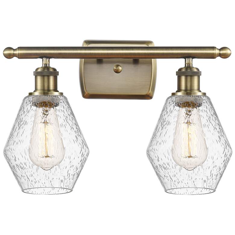 Image 1 Cindyrella 16" Wide 2 Light Antique Brass Bath Vanity Light w/ Seedy S