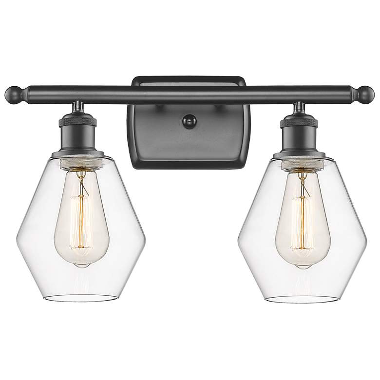 Image 1 Cindyrella 16" Wide 2 Light Bronze Bath Vanity Light w/ Clear Shade
