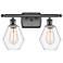 Cindyrella 16" Wide 2 Light Bronze Bath Vanity Light w/ Clear Shade