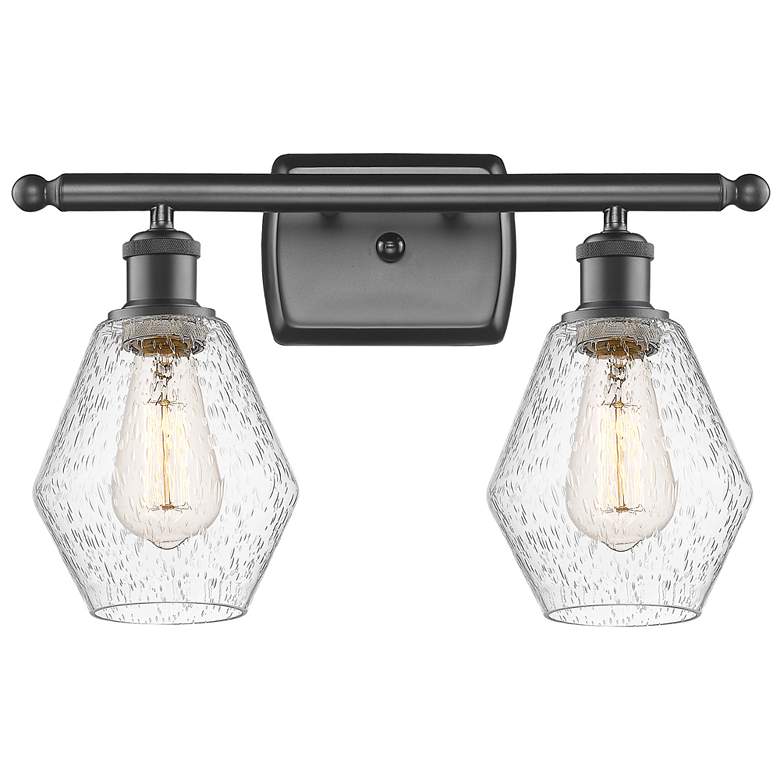 Image 1 Cindyrella 16" Wide 2 Light Bronze Bath Vanity Light w/ Seedy Shade