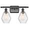 Cindyrella 16" Wide 2 Light Bronze Bath Vanity Light w/ Seedy Shade