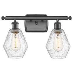 Cindyrella 16" Wide 2 Light Bronze Bath Vanity Light w/ Seedy Shade