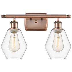 Cindyrella 16" Wide 2 Light Copper Bath Vanity Light w/ Clear Shade