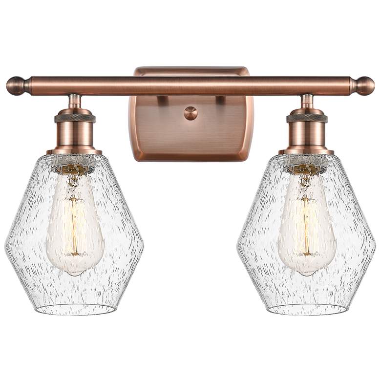 Image 1 Cindyrella 16" Wide 2 Light Copper Bath Vanity Light w/ Seedy Shade