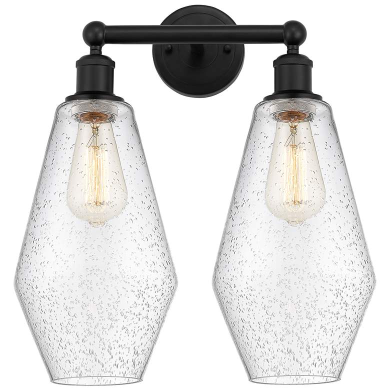 Image 1 Cindyrella 16" Wide 2 Light Matte Black Bath Vanity Light With Seedy S