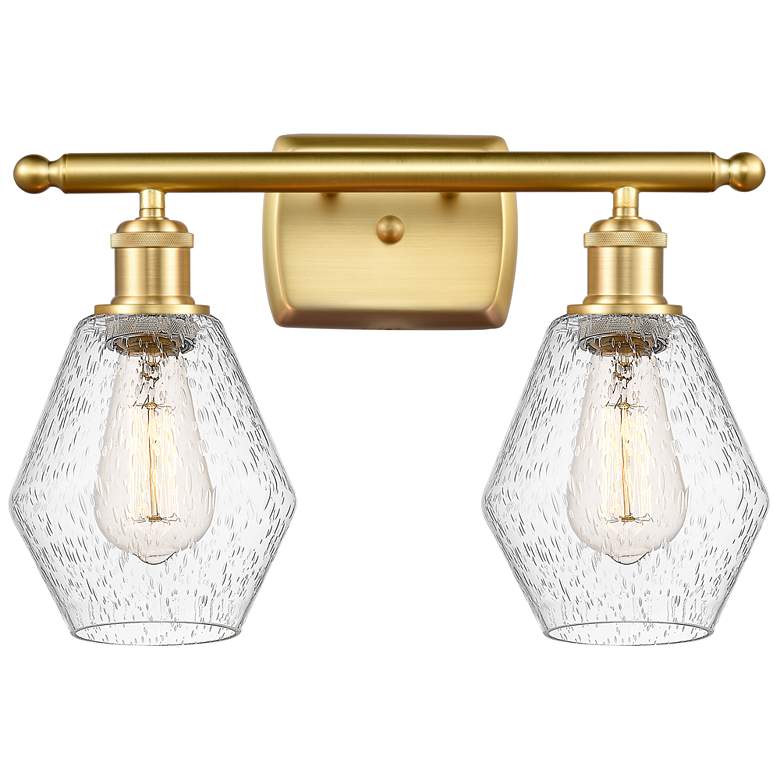 Image 1 Cindyrella 16" Wide 2 Light Satin Gold Bath Vanity Light w/ Seedy Shad