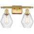 Cindyrella 16" Wide 2 Light Satin Gold Bath Vanity Light w/ Seedy Shad