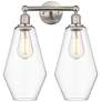 Cindyrella 16" Wide 2 Light Satin Nickel Bath Vanity Light With Clear