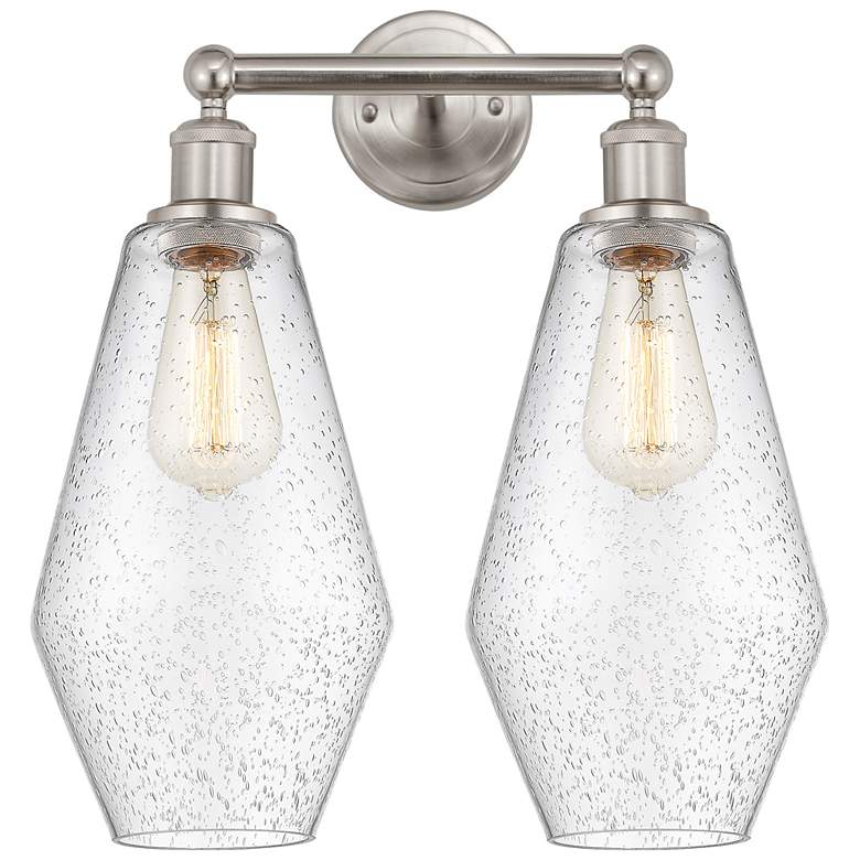 Image 1 Cindyrella 16" Wide 2 Light Satin Nickel Bath Vanity Light With Seedy