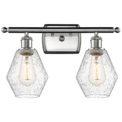 Cindyrella 16"W 2 Light Brushed Nickel Bath Light w/ Seedy Shade
