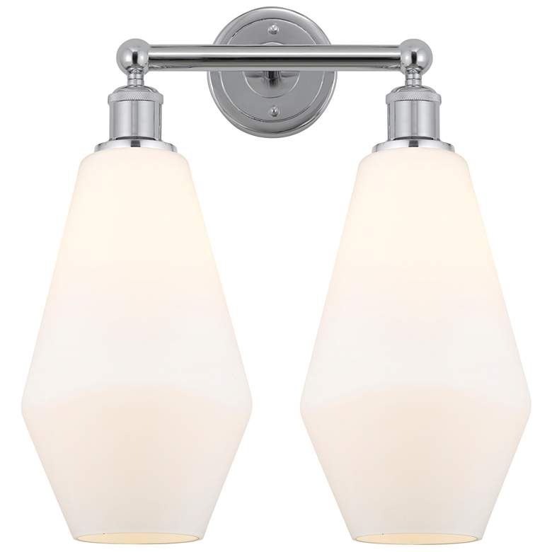 Image 1 Cindyrella 16"W 2 Light Polished Chrome Bath Light w/ Matte White Shad