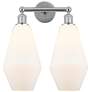 Cindyrella 16"W 2 Light Polished Chrome Bath Light w/ Matte White Shad
