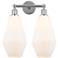 Cindyrella 16"W 2 Light Polished Chrome Bath Light w/ Matte White Shad