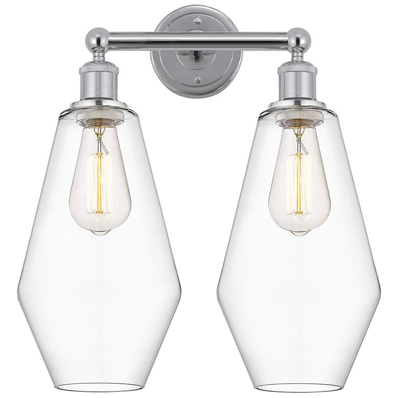 Image 1 Cindyrella 16"W 2 Light Polished Chrome Bath Vanity Light w/ Clear Sha