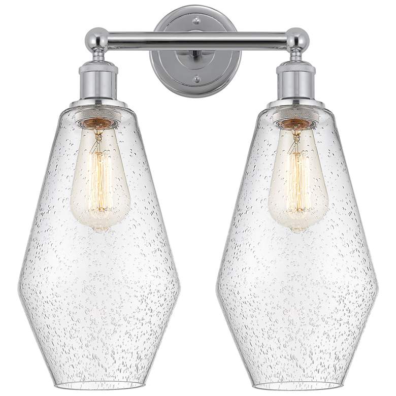 Image 1 Cindyrella 16"W 2 Light Polished Chrome Bath Vanity Light w/ Seedy Sha