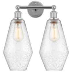 Cindyrella 16"W 2 Light Polished Chrome Bath Vanity Light w/ Seedy Sha