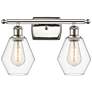 Cindyrella 16"W 2 Light Polished Nickel Bath Vanity Light w/ Clear Sha