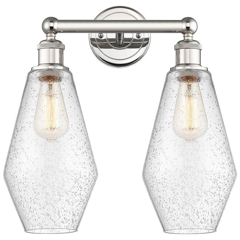 Image 1 Cindyrella 16"W 2 Light Polished Nickel Bath Vanity Light With Seedy S