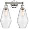 Cindyrella 16"W 2 Light Polished Nickel Bath Vanity Light With Seedy S