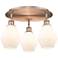 Cindyrella 17.75"W 3 Light Antique Copper Flush Mount w/ Cased White S