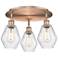 Cindyrella 17.75"W 3 Light Antique Copper Flush Mount w/ Seedy Glass S