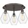 Cindyrella 17.75"W 3 Light Oil Rubbed Bronze Flush Mount w/ Clear Shad