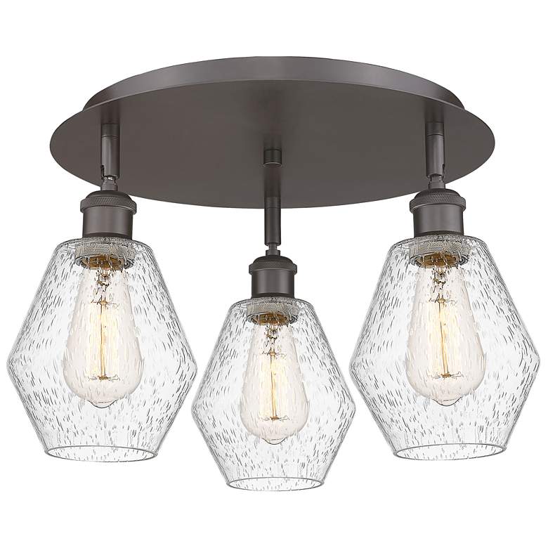 Image 1 Cindyrella 17.75"W 3 Light Oil Rubbed Bronze Flush Mount w/ Seedy Shad